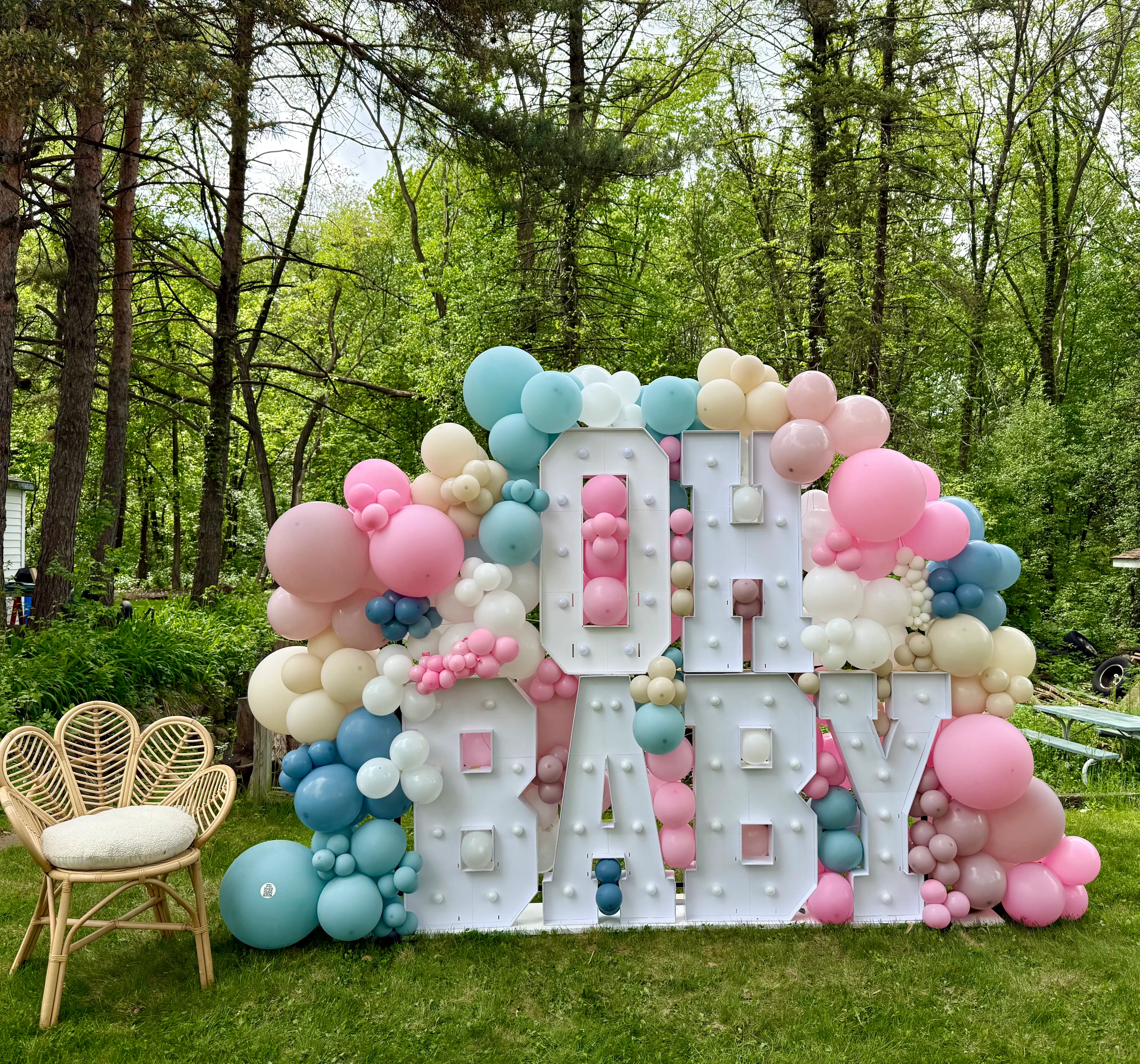 Oh Baby gender reveal balloon marquee by Party Perfect MN